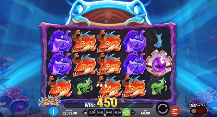 Manta Mayhem - combinação vencedora no jogo base