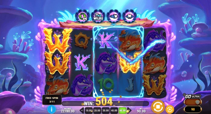 Manta Mayhem - vitória em Free Spins com Sticky Wild